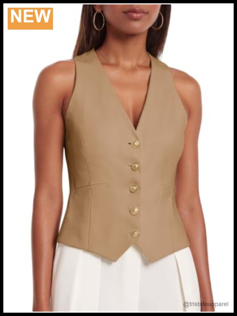 Sleeveless Corset Vest Blazer Top Lightweight Cropped Office Casual Knit -